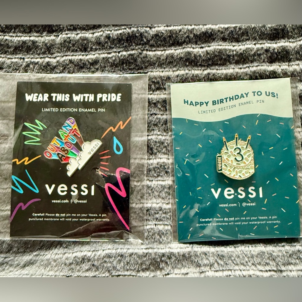 Vessi collectible pins **PRIDE** & Birthday